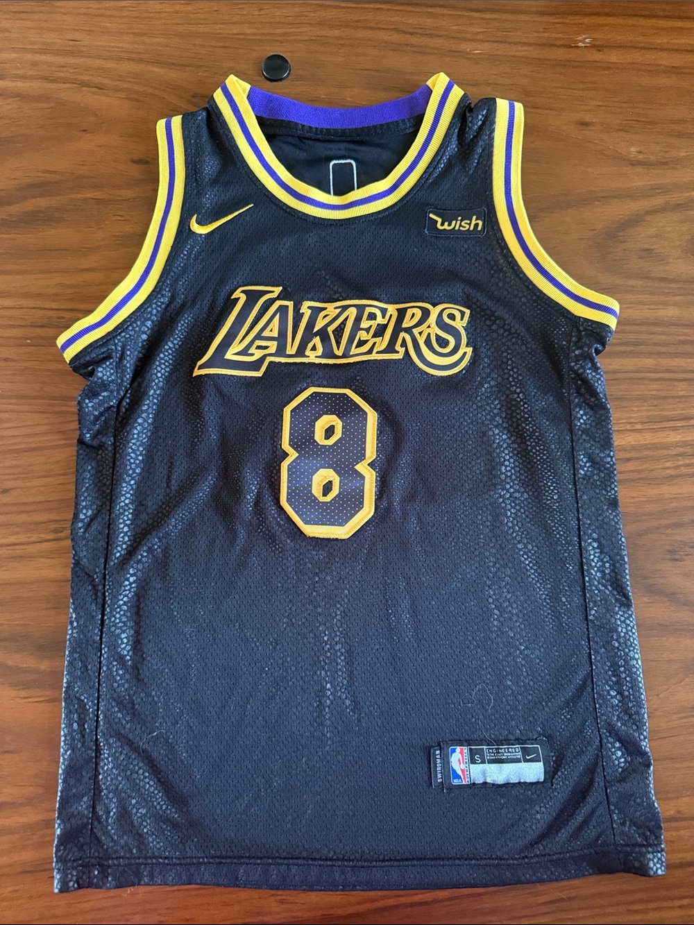 Nike Kids Kobe #8/24 Black and Gold Jersey